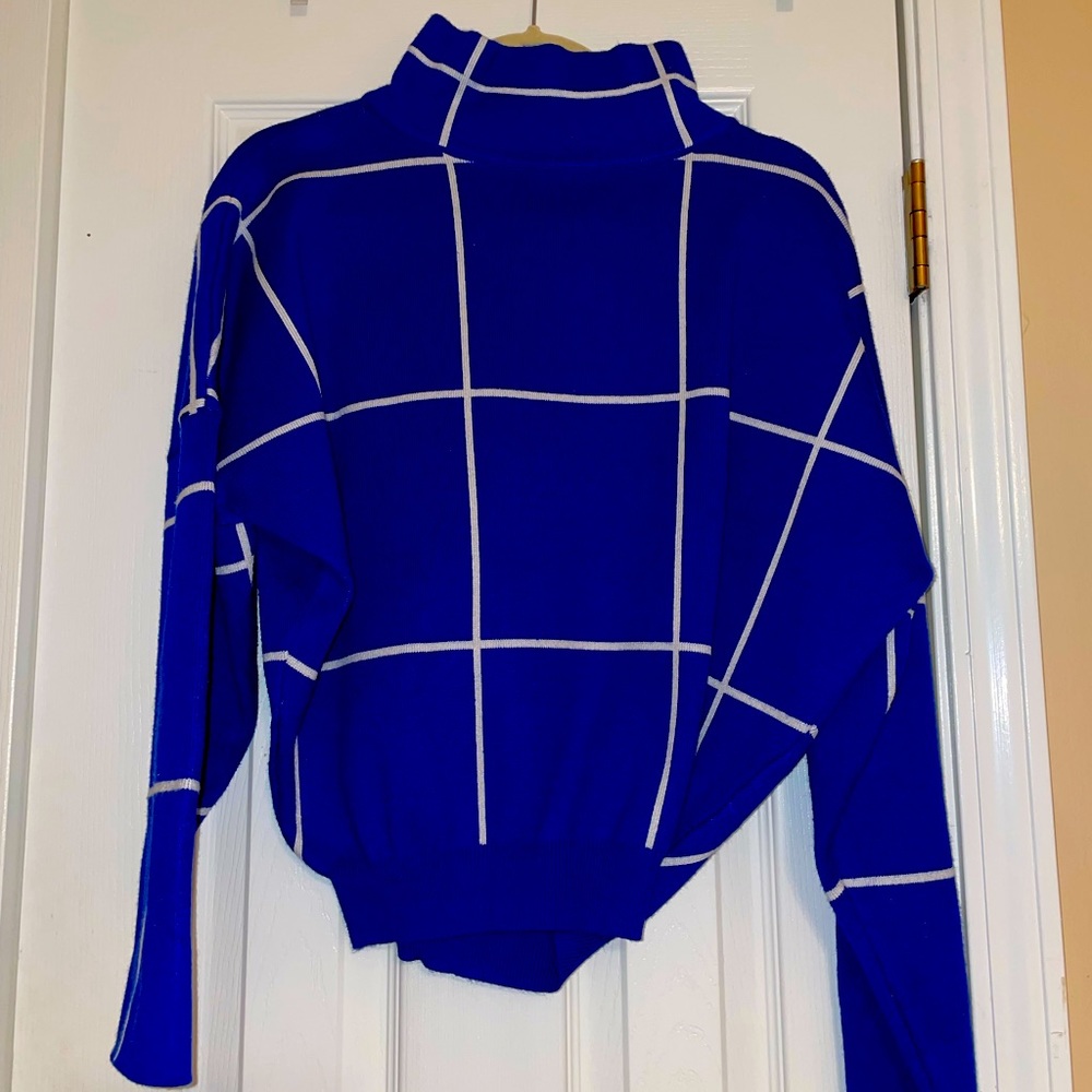 Blue plaid sweater